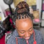 Mohawk / With Bantu knots / 2 strand twist etc