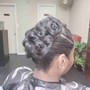 Twisted updo on Relaxed hair