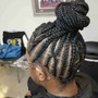 8-10 straight back stitch Cornrows with extension (hair included)