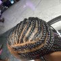 2 Cornrows natural hair with extension