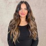 Blowout long hair or medium length hair with extensions