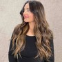 Blowout long hair or medium length hair with extensions