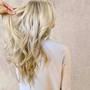 Blowout long hair or medium length hair with extensions