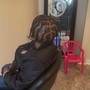 Men cornrows with design