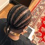 Men cornrows with design