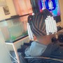 Men cornrows with design