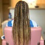 medium size Box Braids mid back length