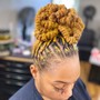 Flat Twist Cornrow Updo