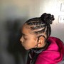 Cornrows w design/ natural hair