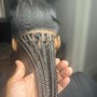 Half stitch half curly weave style