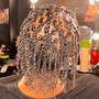 2 strand twist loc (just top of head )