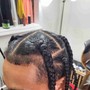 Men's cornrow, single twist, single plaits