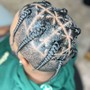 Men's  Braids (top with tapered faded sides)