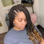 Feed In Braids w/Curly Crochet