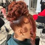 Curly pin up ponytail