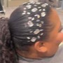 Natural ponytail with rhinestones kids