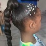 Natural ponytail with rhinestones kids