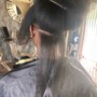 Small feed in ponytail