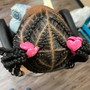 Kids Braided Ponytail  w/ natural hair