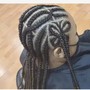 Medium feed in Box Braids