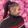 Two knot ponytail/pig tails