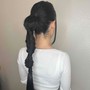 Invisible ponytail or ponytail braid