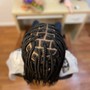 Medium large knotless braids