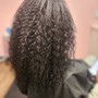 Braid down (natural hair cornrows) wash blow out included