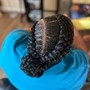 6-10 Cornrows with Bantu Knots