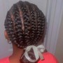 French Braids At Top And Box Braids Below