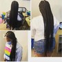 Medium large knotless braids