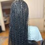 Medium Knotless braids (midback )