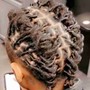 Half feed-ins half knotless braids