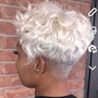 Glue in Extensions, Women's Cut, Relaxer