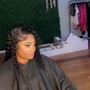 Sleek ponytail with extended braid