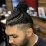 Men’s stitch braids + wash and blow dry