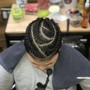 Men’s stitch braids + wash and blow dry