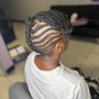 ** regular Braids cornrows ( nofeedin) w/hair extension added