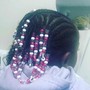 Kid's small  Braids w/hair added( cornrows)