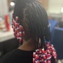 Small Straight back Braids with weave