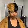 Big chop cut -Pixie curl -waves-with relaxer