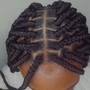 Criss cross rubber bands braids