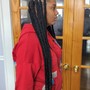 Large Box Braids midback