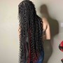 Small Knotless Box Braids Midback