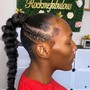 Partial Sew In  with shaved sides and back