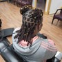 Loc Style Two stand twist updo