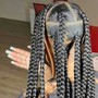 Goddess Jumbo Knotless Braids w/ Human|Synthetic Mix Curly Hair