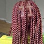 Goddess Jumbo Knotless Braids w/ Human|Synthetic Mix Curly Hair