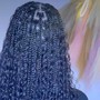 Goddess Jumbo Knotless Braids w/ Human|Synthetic Mix Curly Hair