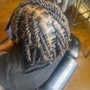 4-8 cornrows with natural hair